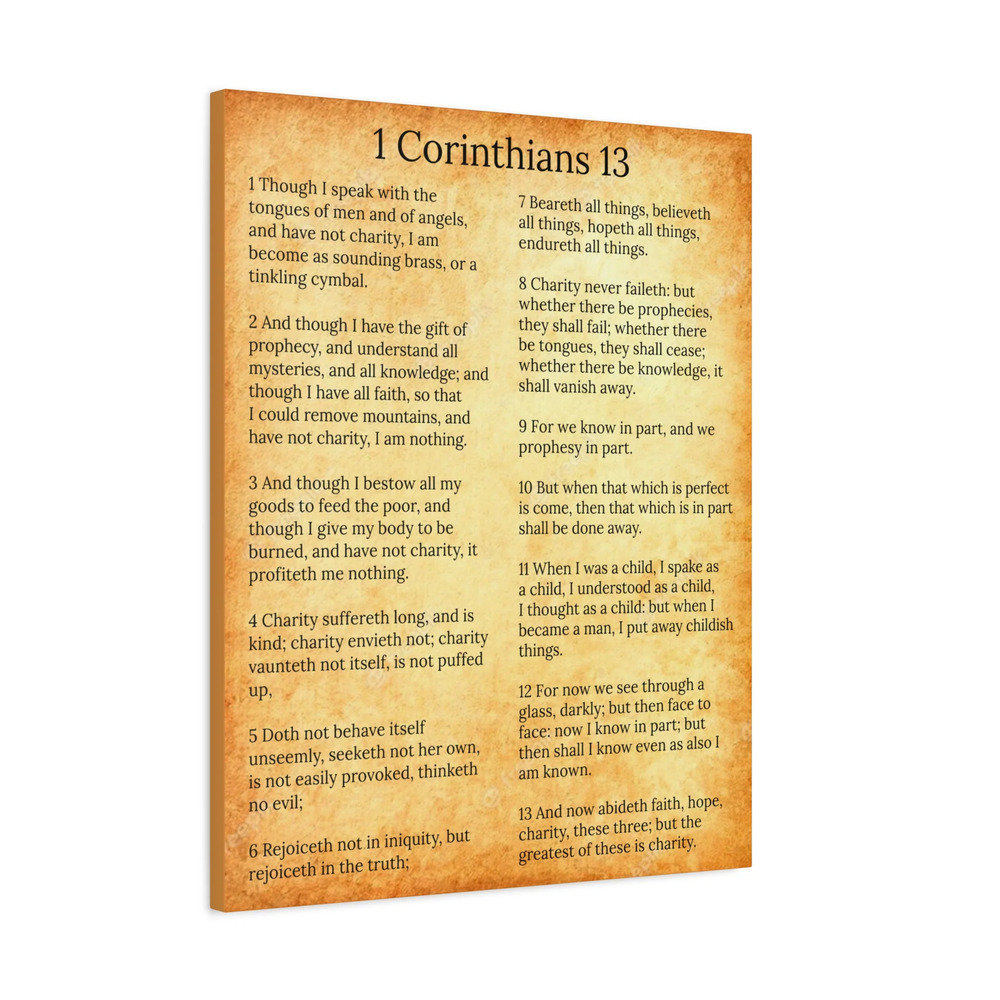 Scripture Walls 1 Corinthians 13 Love Chapter Gold Print Ready to Hang Unframed